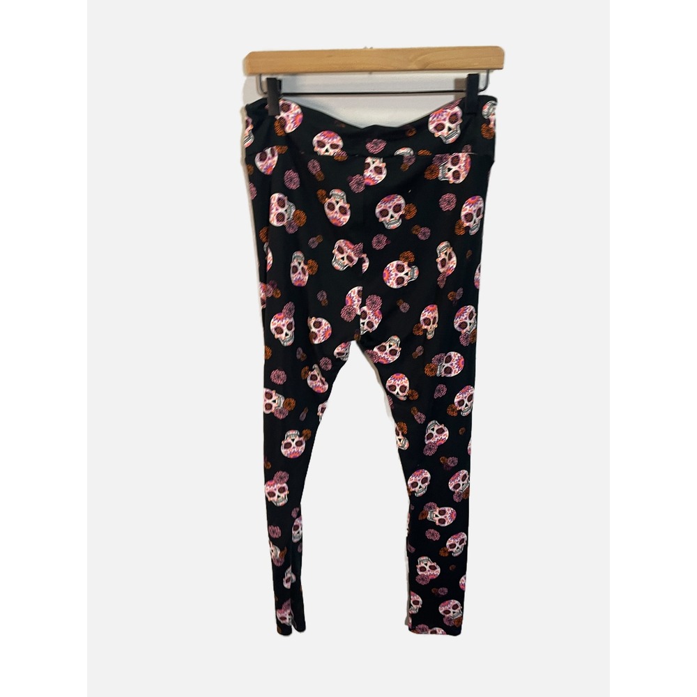 LuLaRoe Leggings Women TC Black Sugar Skull Day of the Dead Halloween Gothic - Picture 4 of 4